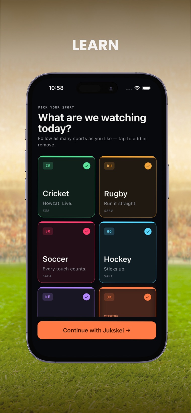360 Next-Gen — Learn: pick your sport
